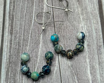 Heather blue agate earrings