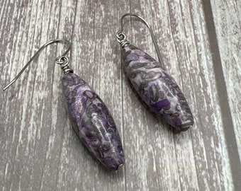 Violet - Purple Jasper earrings