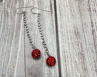 Alyssa - Red crystal earrings.