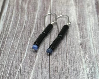 Senja - Black Onyx and Sodalite earrings
