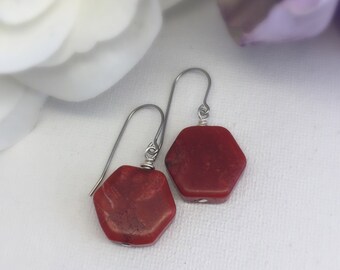 Vikki - Red Sponge Coral earrings