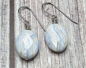 Dena Blue lace agate earrings