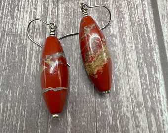 Esther - Red Poppy Jasper earrings