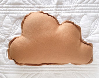 Tan Linen Cloud Cushion - Kids Bedroom, Nursery Decor