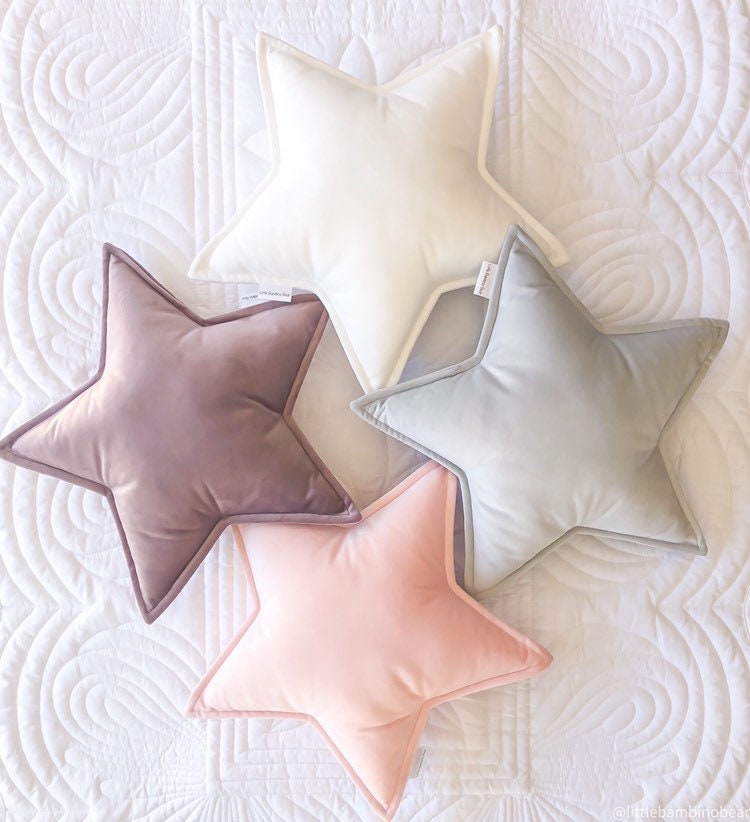 Coussin en Velours Star - Oreiller Étoile Moyenne, Forme d'étoile Nursery Decor Kids Pillow Décorati