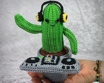 Cactus DJ de Crochet, Regalo voor DJ, Regalo voor estudio grabación Home Studio, Regalo producties musicales, regalo original voor muziek