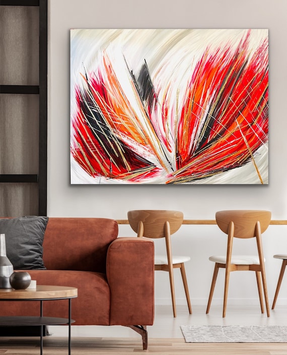 Red And Gold Abstract Painting Texture Art Leaf Ireland - Red And Gold Leaf Wall Art For Living Room Red And Gold Abstract Painting Texture Art Leaf Ireland - Red And Gold Leaf Wall Art For Living Room