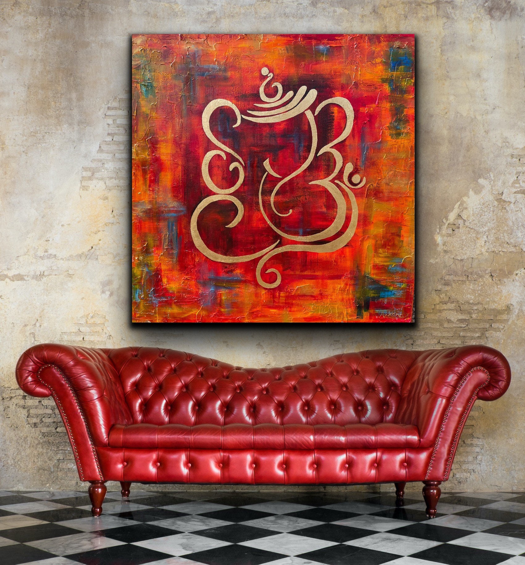 Abstract Extra Large Painting, Gold Leaf Art,abstract Indian Art