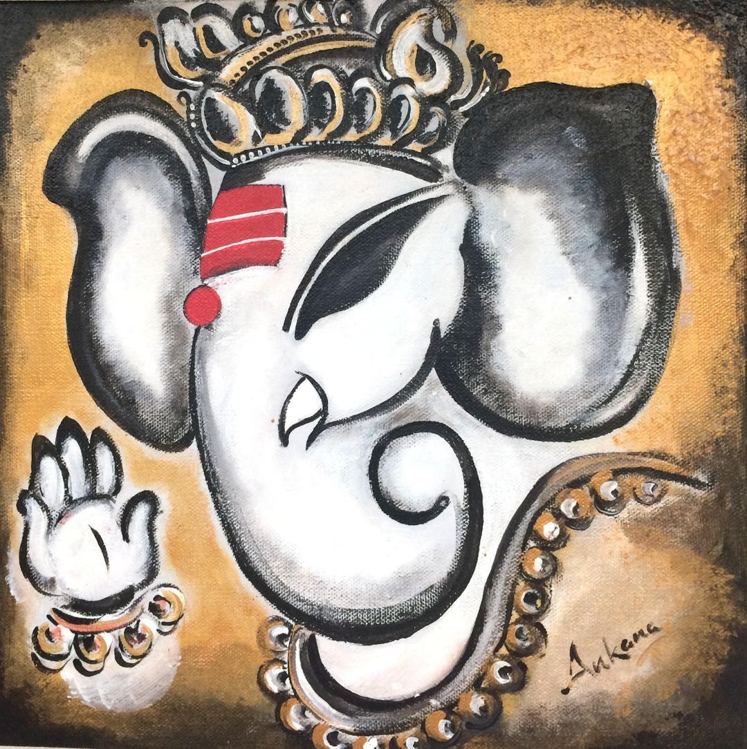 Buy Ganesh Painting Indian Contemporary Art Traditional Online in ...
