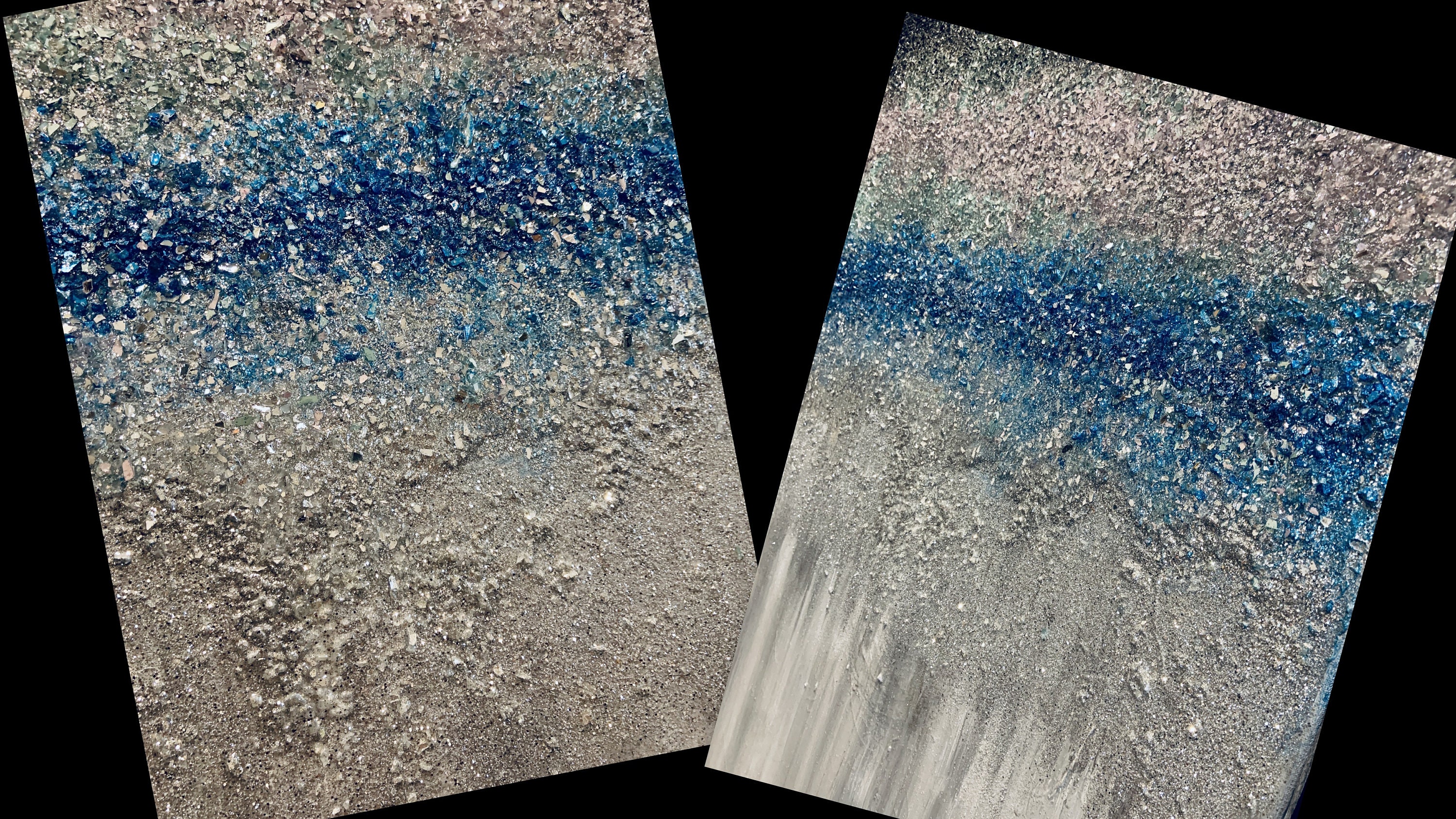 Silver Glitter Art Original Abstract Art Multicolor Glitter Etsy