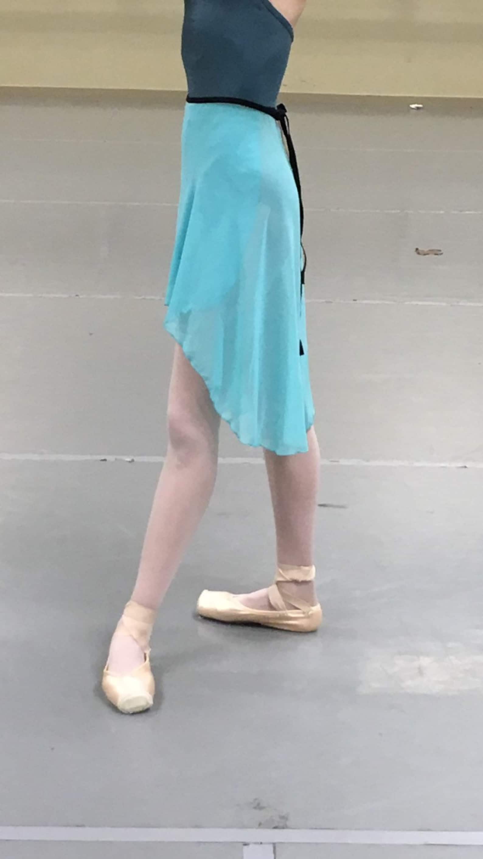new! toi toi toi ballet wrap skirt long style! rehearsal, class, performance. aqua. rie style.