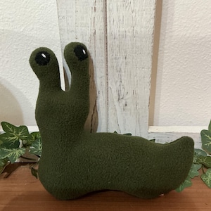 Small plush slug stuffed animal, garden room decor, nursery decor, baby shower gift