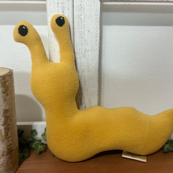 Plush banana slug stuffed animal, garden nursery decor, baby shower gift