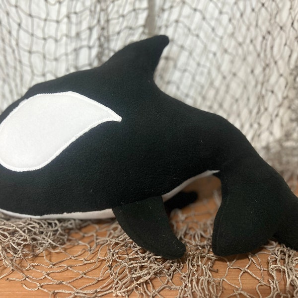 Plush Orca stuffed animal, baby shower gift, under the sea, nursery decor, nautical decor, gift for boy, gift for girl