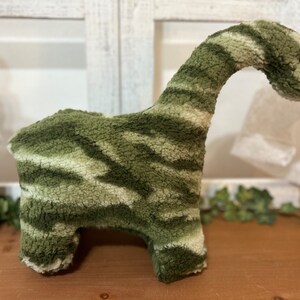 Camo Sherpa stuffed brontosaurus toy, baby shower gift, nursery decor, dinosaur stuffed animal