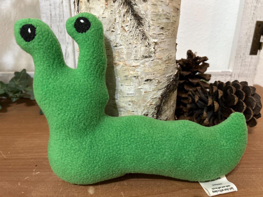 Handmade Green Slug Plush – Whimsical Woodland Fleece Toy (7