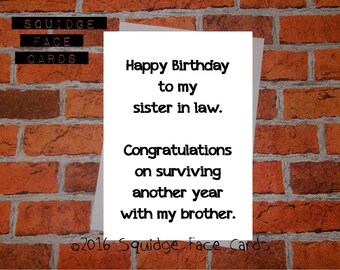 Joyeux Anniversaire Belle Sœur Funny Birthday Card 5x7 Etsy