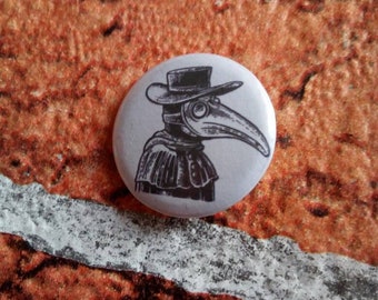 Plague doctor 25mm/1 inch button pin badge. Collectable. Vintage