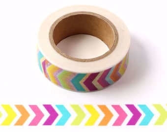 Chevron pattern washi tape. Scrapbooking, bullet journal, stationery supplies