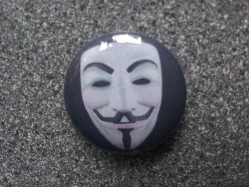 25mm/1 Inch Button Pin Badge Anonymous Pin Badge - Etsy