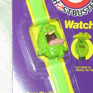 Vintage Rare The Real Ghostbusters Watch Slim er The Green Ghost Mint On Card
