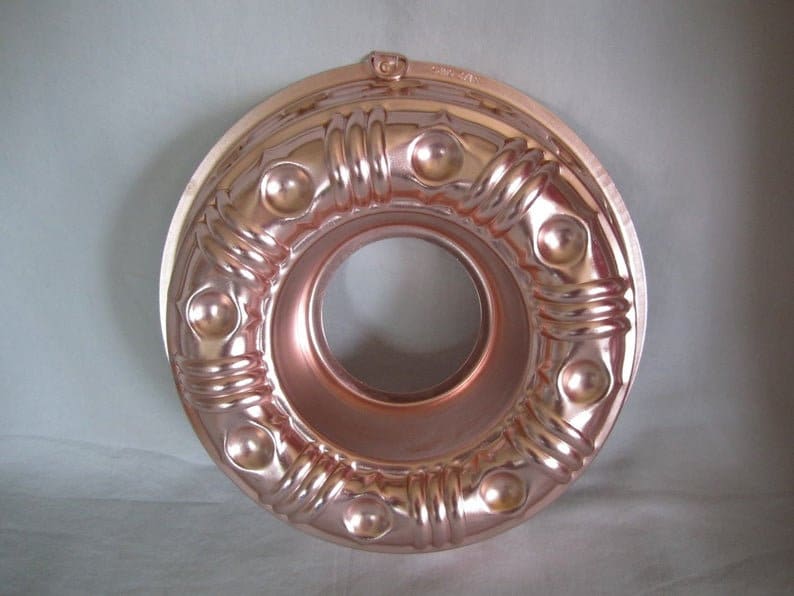 Vintage Coppertone 3 12 Cup Ring Jell-o Mold Bundt Cake Baking Pan