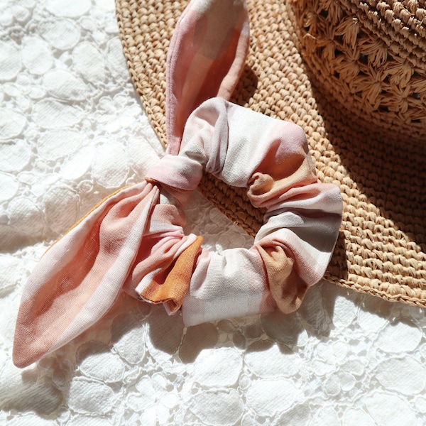 Terracotta Bow Scrunchie / Autumn Hair Accessory