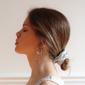 Vegan Leather Scrunchie / Grey Hair Accessory / Faux Leather Scrunchie / Bridesmaid Gift