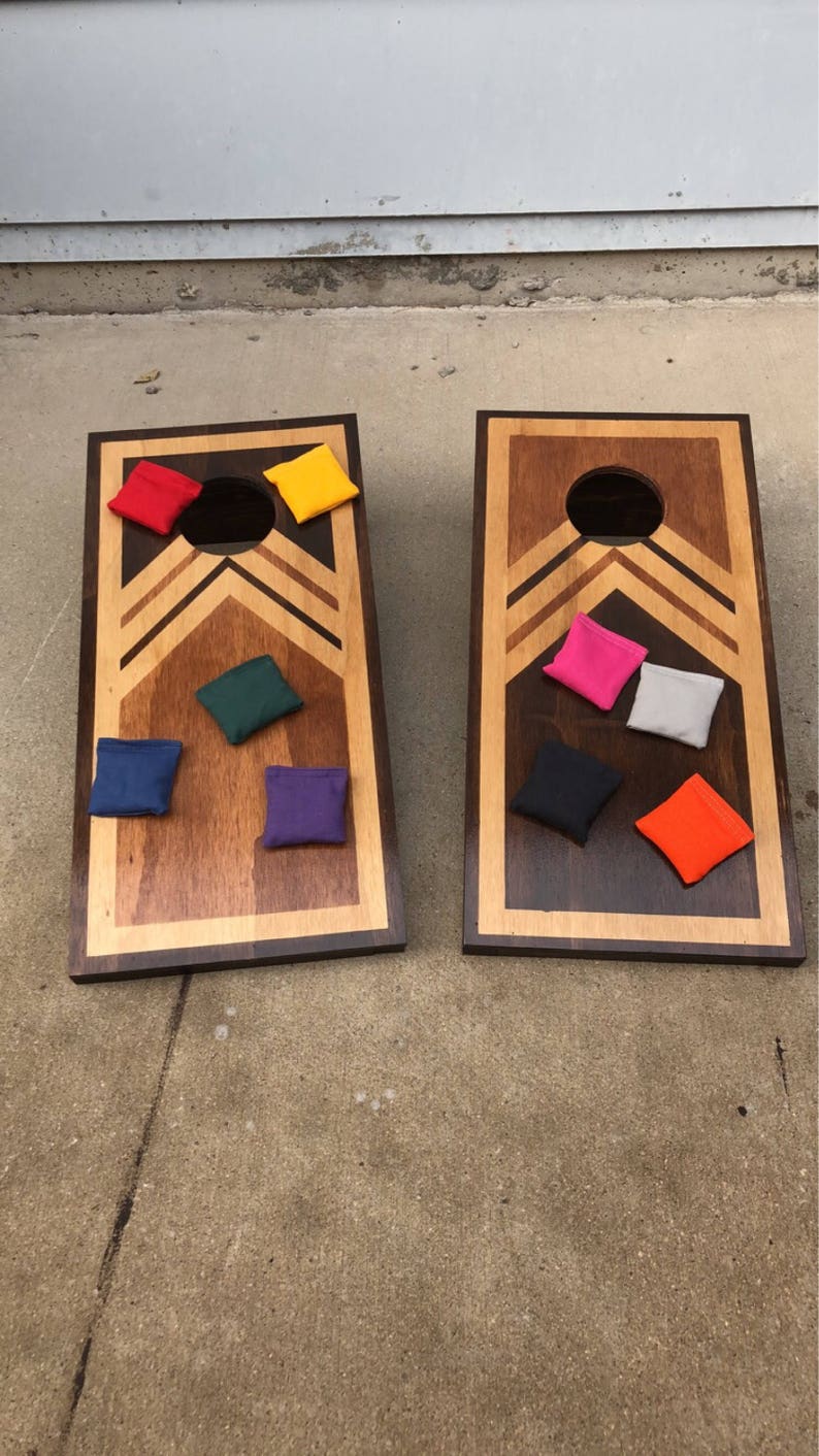 Mini cornhole boards Retro Classic design Beanbag toss image 1