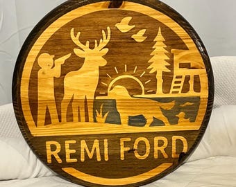 Custom Hunting Nursery Wood Sign: Personalized Baby Name Wall Art