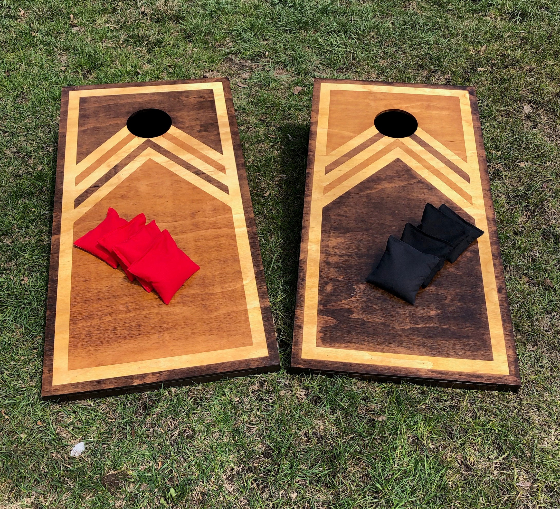 Cornhole Boards Classic Retro design Regulation Size Bean Etsy