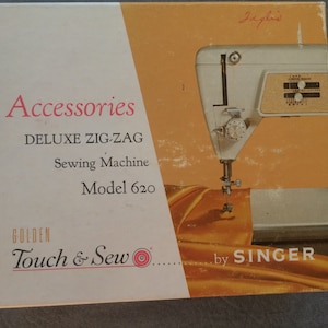 Vintage Singer Accessories for Slant Shank 620 Series Models, Golden Touch and Sew, Part No 161848, Straight Needle Plates, Binder Foot