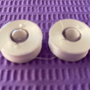 Bobbins, Class L and Class A Pre-Filled Bobbins for Embroidery Machines Some Sewing Machines, Light Weight Thread. White, Reusable Bobbin