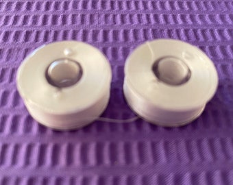Bobbins, Class L and Class A Pre-Filled Bobbins for Embroidery Machines Some Sewing Machines, Light Weight Thread. White, Reusable Bobbin