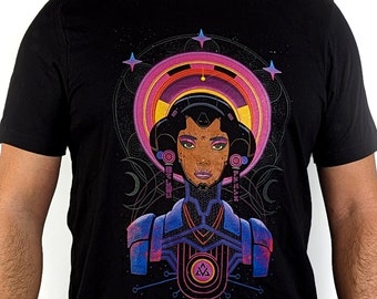 Vadon "Endless Advancement" unisex t-shirt | cyberpunk | streetwear | scifi | dystopia | tech | black astronaut | robot | Vadon