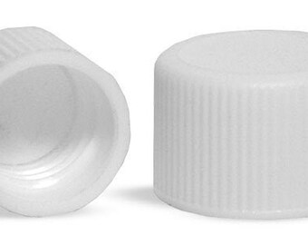 50 New Plastic Caps, White Ribbed Polypro Caps Only Fits 20/410
