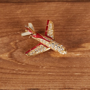 Crystal Airplane Pin - Etsy