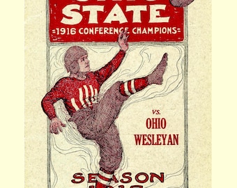 1917 Vintage Ohio State Football Program PRINT Reproduction 13" x19" POSTER