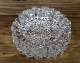 vintage Hadeland Norway NAUTILUS Art Glass Crystal Bowl or Ashtray By Willy Johansson