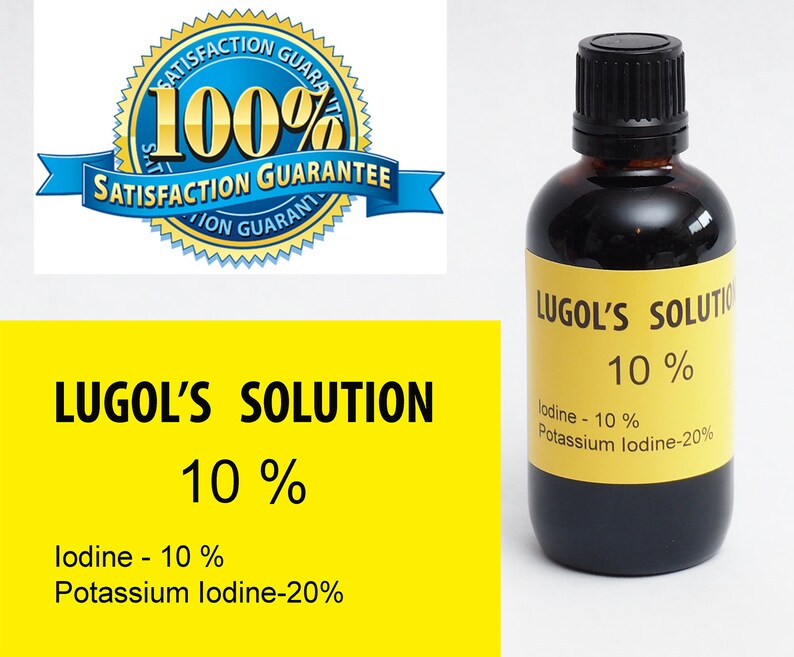 Lugols Iodine / 10 Solution / 2 Oz . in an Amber Glass Etsy