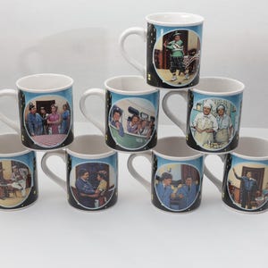 SÄLLSYNT Vintage 1989 The Honeymooners Samlarmuggset - Komplett set om 8