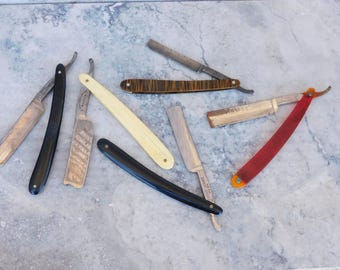 vintage straight razors lot Of 5 / WOSTENHOLM / red indium 101 / expert barber