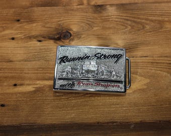 Hebilla de cinturón vintage resistente de 3,5" Team Snap-On Tools SSX-1176, cromada sobre latón, fabricada en EE. UU.