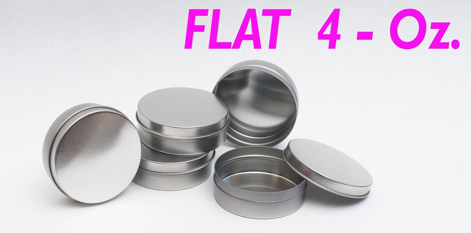 6 Shallow Round Tin Cans 1/2oz small Metal Steel Tin Flat Container 1.5  Diam steel Containers mini Metal Round Tins tin Storage Jar 