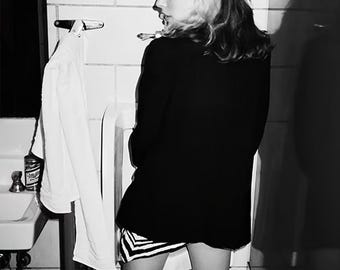 Debbie Harry Toilet Print Black and White Photo Retro 13" x 19"