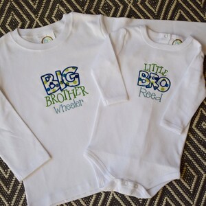 Matching sibling applique shirts