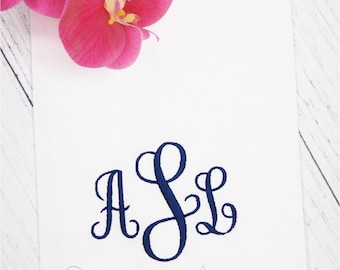 Personalized Monogrammed Linen Guest Towel/Linen Hand Towel/Hemstitch Towel/Wedding Gift/Housewarming Gift/Linen Hemstitched Fingertip Towel