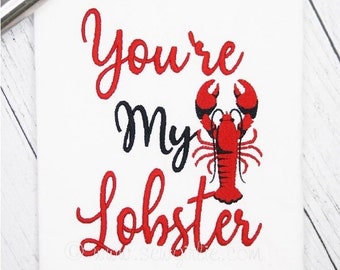 You're My Lobster Dish Towel/Custom Tea Towel/Kitchen Décor/New Couple Gift/Wedding Gift/Hostess Gifts/Engagement Gifts