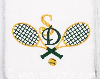 Serviette de tennis monogrammée preppy personnalisée avec raquette/accessoire de tennis personnalisé/cadeau de tennis