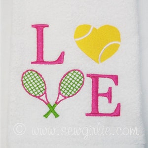 Preppy Tennis Towel Love/Tennis Gift/Tennis Captain Gift